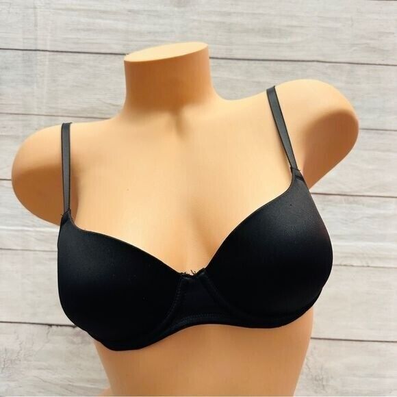 Victoria's Secret Bra 32B Black Wear Everywhere Lightly Lined Push-up - Picture 1 of 7
